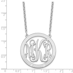 Sterling Silver/Rhodium-plated Large Family Monogram Necklace