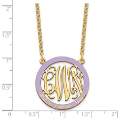 SS/Gold-plated Small  Family Monogram w/Epoxy Necklace