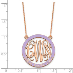 14k Rose Gold Small  Family Monogram w/Epoxy Necklace