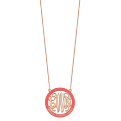 14k Rose Gold Large  Family Monogram w/Epoxy Necklace