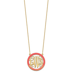 14k Yellow Gold Large  Family Monogram w/Epoxy Necklace