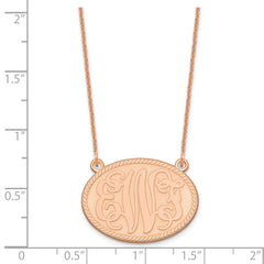 14k Rose Gold Brushed Monogram Necklace