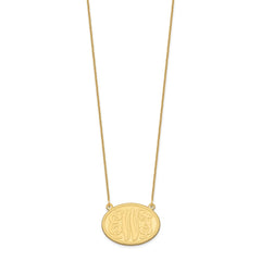 14k Yellow Gold Brushed Monogram Necklace