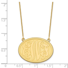 14KY Large Brushed Monogram Necklace