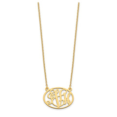 Sterling Silver/Gold-plated Oval Monogram Necklace