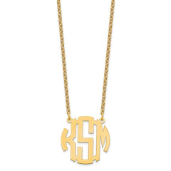 Sterling Silver/Gold-plated Small Round Monogram Necklace