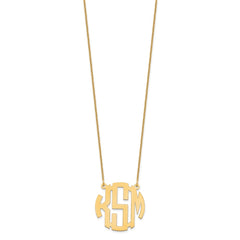 14k Yellow Gold Small Round Monogram Necklace