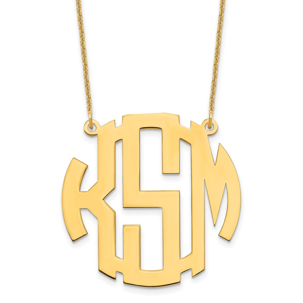 14k Yellow Gold Round Monogram Necklace - 2