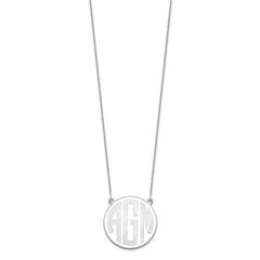 14KW Enameled Block Letter Circle Monogram Necklace