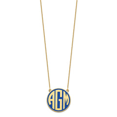 14KY Enameled Block Letter Circle Monogram Necklace