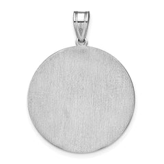 Sterling Silver/Rhod-plated Round Block Letter Monogram Pendant