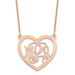 14k Rose Gold Monogram Heart Necklace