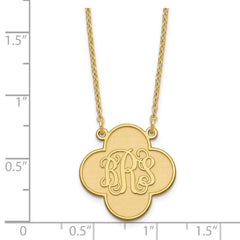 Sterling Silver/Gold-plated Clover Monogram Necklace