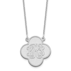 10l White Gold Clover Monogram Necklace