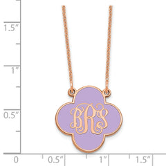 14k Rose Gold Clover Monogram w/Epoxy Necklace