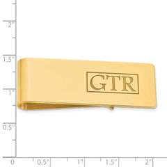 Sterling Silver/Gold-plated Recessed Letter Monogram Money Clip - 3