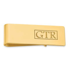 Sterling Silver/Gold-plated Recessed Letter Monogram Money Clip - 3