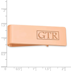 14k Rose Gold Recessed Letter Monogram Money Clip