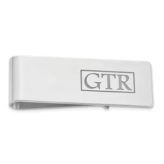 14k White Gold Recessed Letter Money Clip