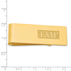 Sterling Silver/Gold-plated Raised Letter Monogram Money Clip