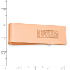 14k Rose Gold Raised Letter Monogram Money Clip