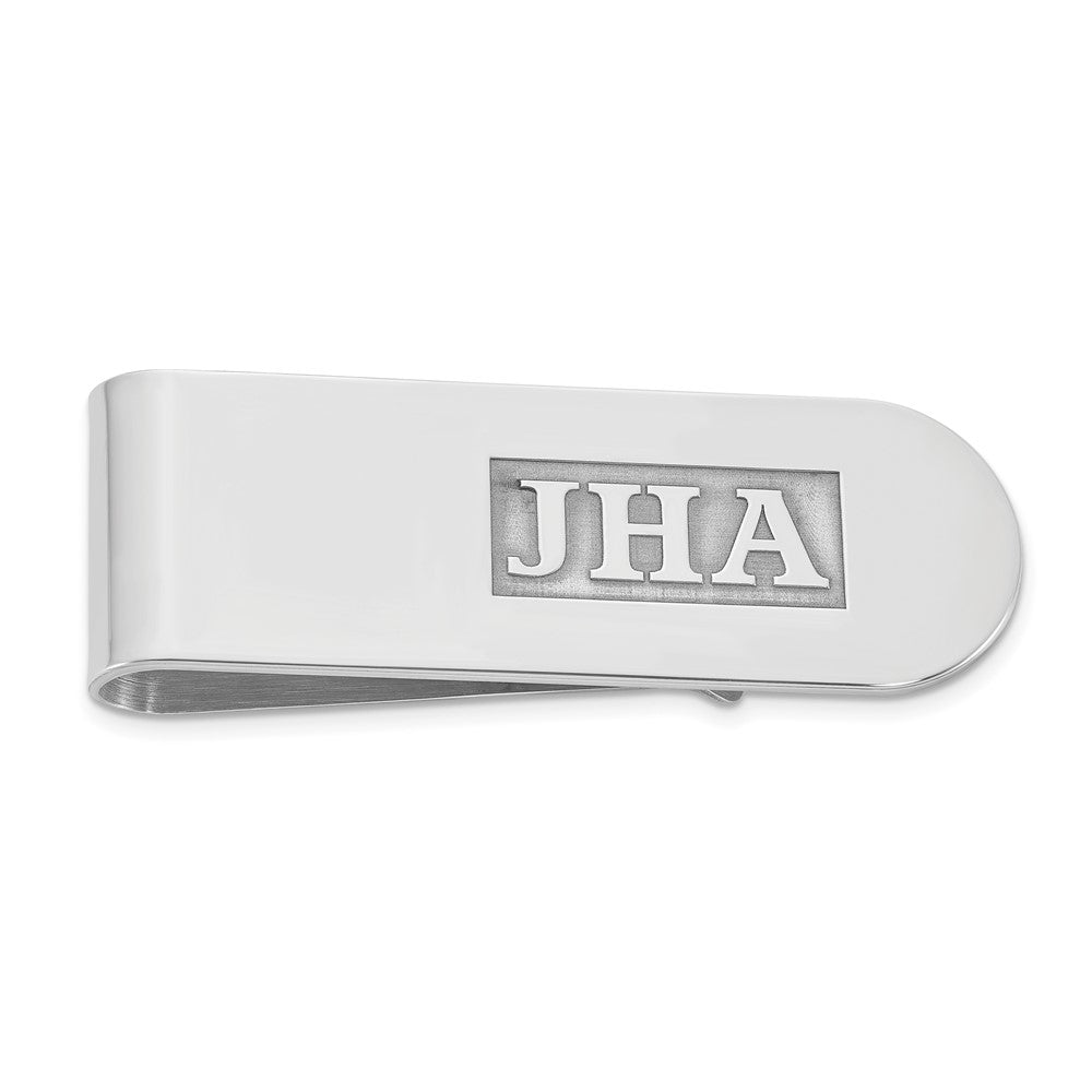 14KW Raised Letters Monogram Money Clip