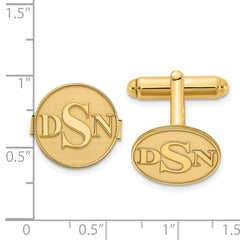 SS/Gold-plated Raised Letter Monogram Round Cuff Link