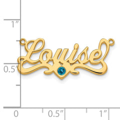 SS/Gold-plated with Gold-plated Bezel Birthstone Heart Name Plate