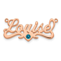 SS/Rose-plated with Gold-plated Bezel Birthstone Heart Name Plate
