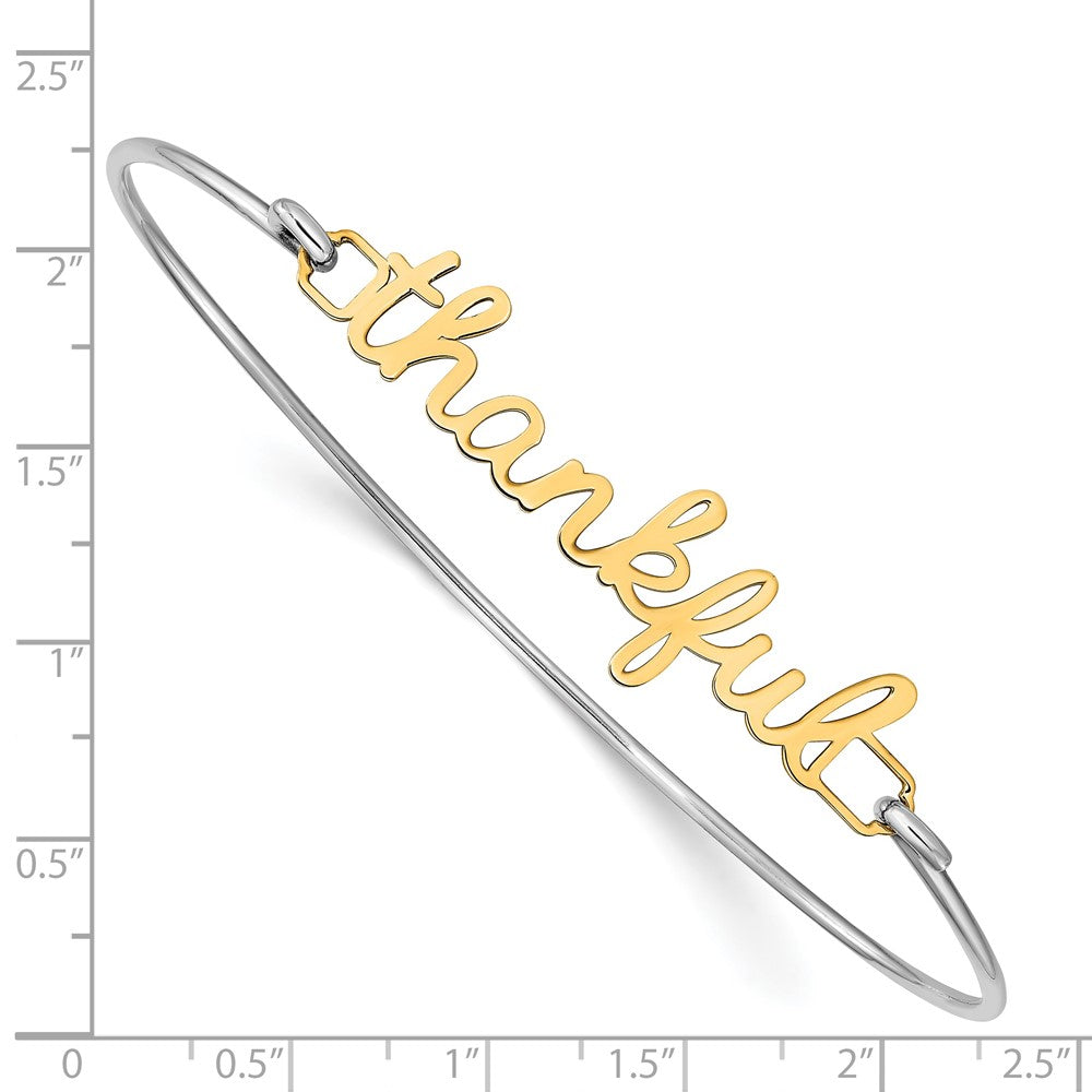 14k Yellow Gold Name Plate on Sterling Silver Bangle - 2