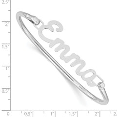 10k White Gold Name Plate on Sterling Silver Bangle