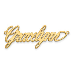 Sterling Silver/Gold-plated Polished Surrey Font Name Plate