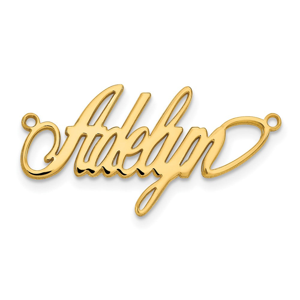 Sterling Silver/Gold-plated Polished Surrey Font Name Plate