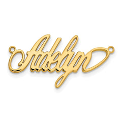 Sterling Silver/Gold-plated Polished Surrey Font Name Plate
