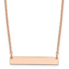 Sterling Silver/Rose-plated Small Blank Bar Necklace - 2