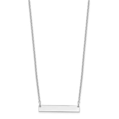 Sterling Silver/Rhodium-plated Small Blank Bar Necklace - 3