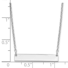 Sterling Silver/Rhodium-plated Small Blank Bar Necklace - 3