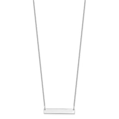 14k White Gold Small Polished Blank Bar Necklace