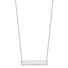 14k White Gold Medium Blank Bar Necklace