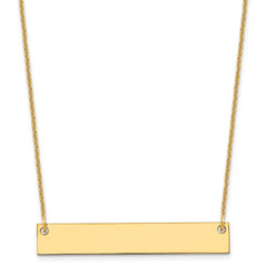 14k Yellow Gold Medium Blank Bar Necklace - 2
