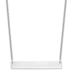 Sterling Silver/Rhodium-plated Large Blank Bar Necklace - 3