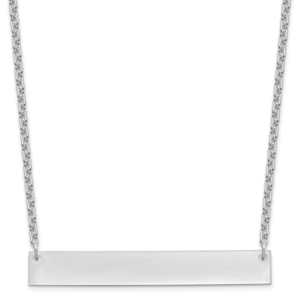 Sterling Silver/Rhodium-plated Large Blank Bar Necklace - 3