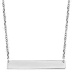 Sterling Silver/Rhodium-plated Large Blank Bar Necklace - 3