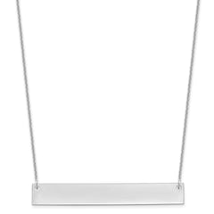 10k White Gold Large Blank Bar Necklace - 2
