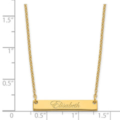 Sterling Silver/Gold-plated Small EDWARDIAN SCRIPT Bar Necklace - 2