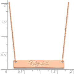 14k Rose Gold Medium EDWARDIAN SCRIPT Bar Necklace