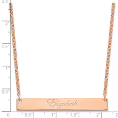 Sterling Silver/Rose-plated Large EDWARDIAN SCRIPT Bar Necklace - 3
