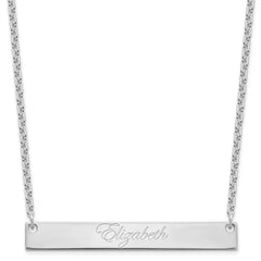 SS/Rhodium-plated Large EDWARDIAN SCRIPT Bar Necklace - 3