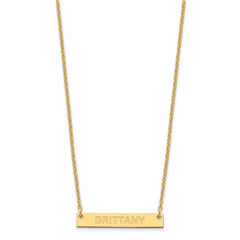 SS/Gold-plated Small Capitalized ARIAL ROUNDED Bar Necklace