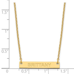SS/Gold-plated Small Capitalized ARIAL ROUNDED Bar Necklace